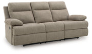 Side-Swipe Reclining Sofa with Drop Down Table - Furniture Home Store (Hanford, CA)