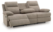 Side-Swipe Reclining Sofa with Drop Down Table - Furniture Home Store (Hanford, CA)