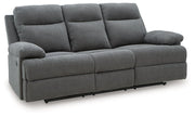 Side-Swipe Reclining Sofa with Drop Down Table - Furniture Home Store (Hanford, CA)