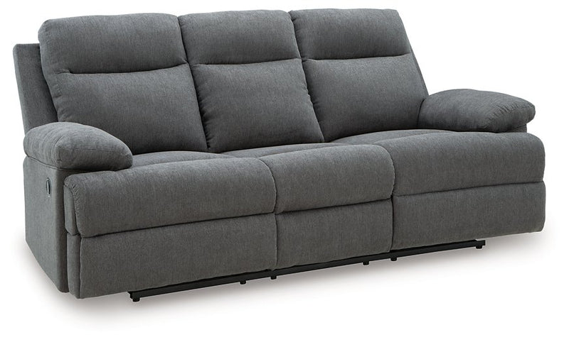 Side-Swipe Reclining Sofa with Drop Down Table - Furniture Home Store (Hanford, CA)