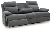 Side-Swipe Reclining Sofa with Drop Down Table - Furniture Home Store (Hanford, CA)