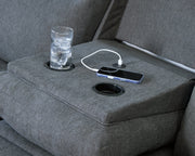 Side-Swipe Reclining Sofa with Drop Down Table - Furniture Home Store (Hanford, CA)