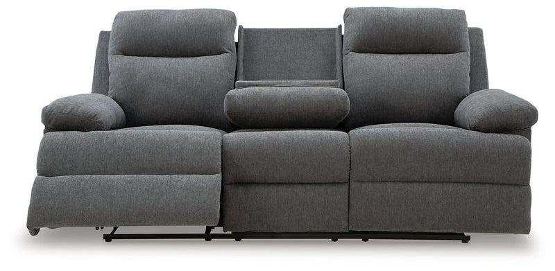 Side-Swipe Reclining Sofa with Drop Down Table - Furniture Home Store (Hanford, CA)