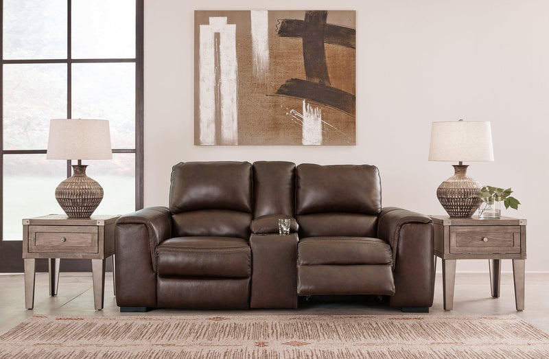 Alessandro Power Reclining Loveseat with Console - Furniture Home Store (Hanford, CA)
