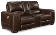 Alessandro Power Reclining Loveseat with Console - Furniture Home Store (Hanford, CA)