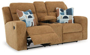 Kanlow Reclining Loveseat with Console - Furniture Home Store (Hanford, CA)