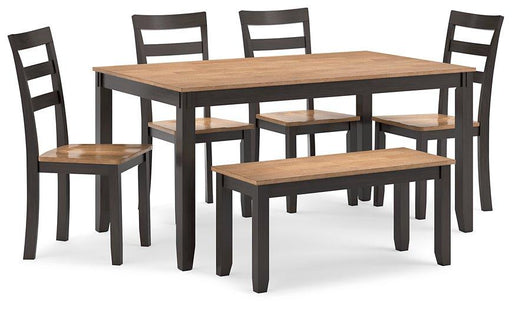 Gesthaven Dining Table with 4 Chairs and Bench (Set of 6) - Furniture Home Store (Hanford, CA)