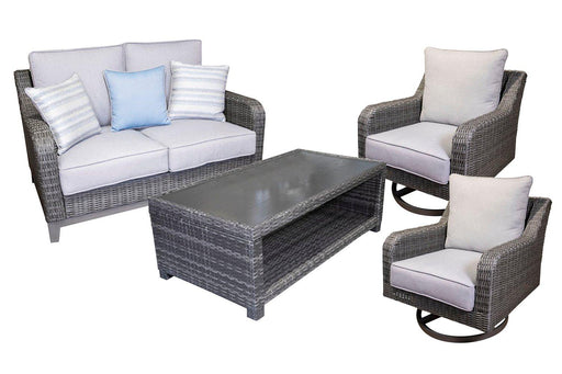 Elite Park Outdoor Loveseat, Lounge Chairs and Cocktail Table - Furniture Home Store (Hanford, CA)