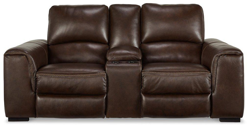 Alessandro Power Reclining Loveseat with Console - Furniture Home Store (Hanford, CA)