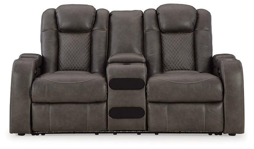Fyne-Dyme Power Reclining Loveseat with Console - Furniture Home Store (Hanford, CA)