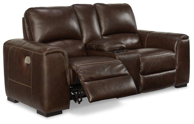 Alessandro Power Reclining Loveseat with Console - Furniture Home Store (Hanford, CA)