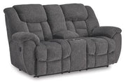 Foreside Reclining Loveseat with Console - Furniture Home Store (Hanford, CA)