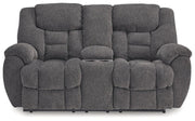 Foreside Reclining Loveseat with Console - Furniture Home Store (Hanford, CA)