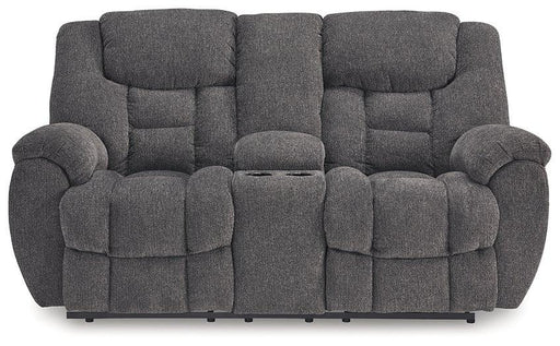 Foreside Reclining Loveseat with Console - Furniture Home Store (Hanford, CA)