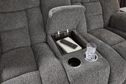 Foreside Reclining Loveseat with Console - Furniture Home Store (Hanford, CA)