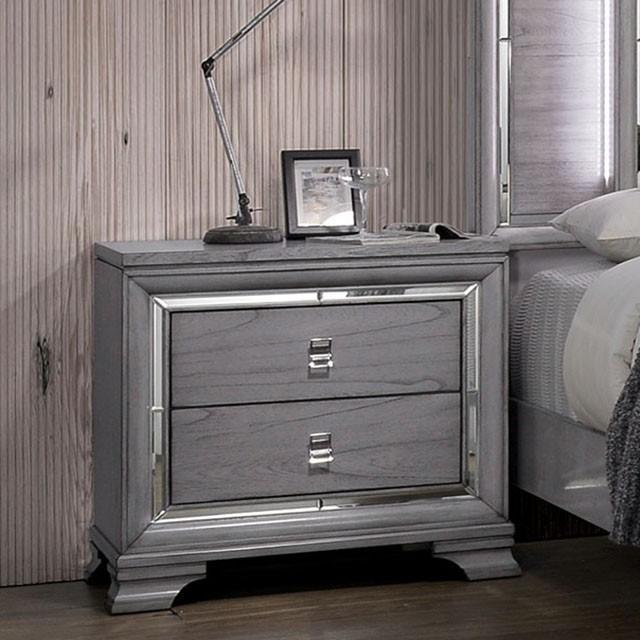 Alanis Light Gray Night Stand - Furniture Home Store (Hanford, CA)