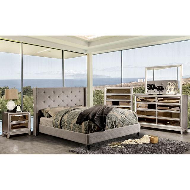 Anabelle E.King Bed Purple & Natural - Furniture Home Store (Hanford, CA)