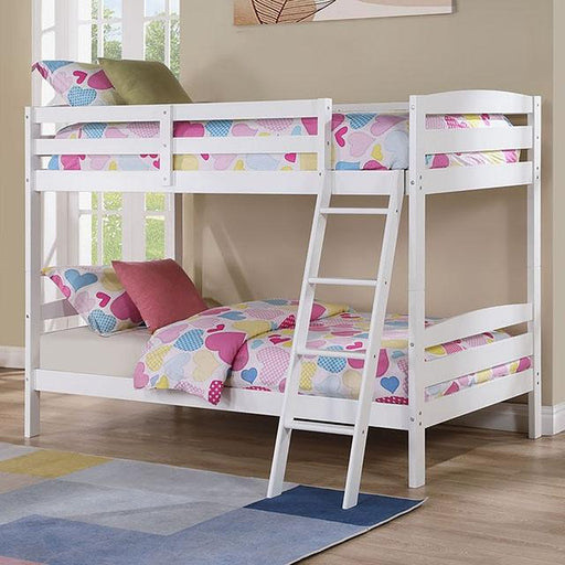 Candice Twin/Twin Bunk Bed White & Gray - Furniture Home Store (Hanford, CA)