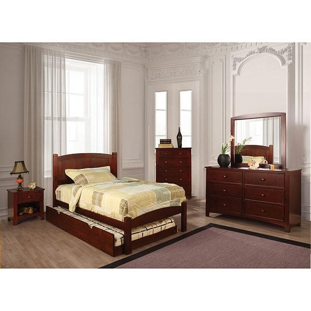 Cara Cherry Twin Bed - Furniture Home Store (Hanford, CA)