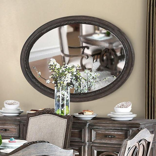 ARCADIA Rustic Natural Tone Mirror, Oval - Furniture Home Store (Hanford, CA)