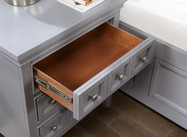 CASTLILE Night Stand w/ USB, Gray - Furniture Home Store (Hanford, CA)