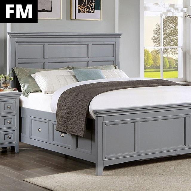 CASTILE Cal.King, E.King, Full, Queen, & Twin Bed, White, Pink, & Grey - Furniture Home Store (Hanford, CA)
