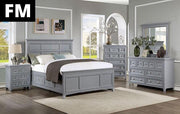 CASTILE Cal.King, E.King, Full, Queen, & Twin Bed, White, Pink, & Grey - Furniture Home Store (Hanford, CA)