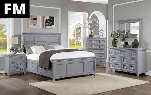 CASTILE Cal.King, E.King, Full, Queen, & Twin Bed, White, Pink, & Grey - Furniture Home Store (Hanford, CA)