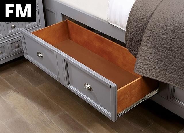 CASTILE Cal.King, E.King, Full, Queen, & Twin Bed, White, Pink, & Grey - Furniture Home Store (Hanford, CA)
