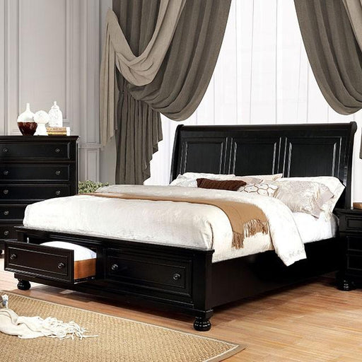 Castor Bed Black, Chrome, & White - Furniture Home Store (Hanford, CA)