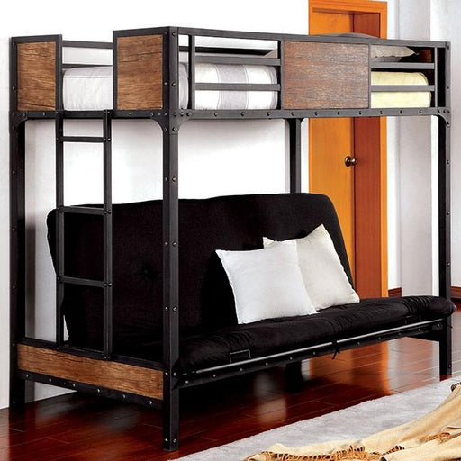 CLAPTON Black Twin Bed w/ Futon Base - Furniture Home Store (Hanford, CA)