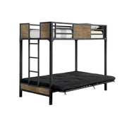 CLAPTON Black Twin Bed w/ Futon Base - Furniture Home Store (Hanford, CA)