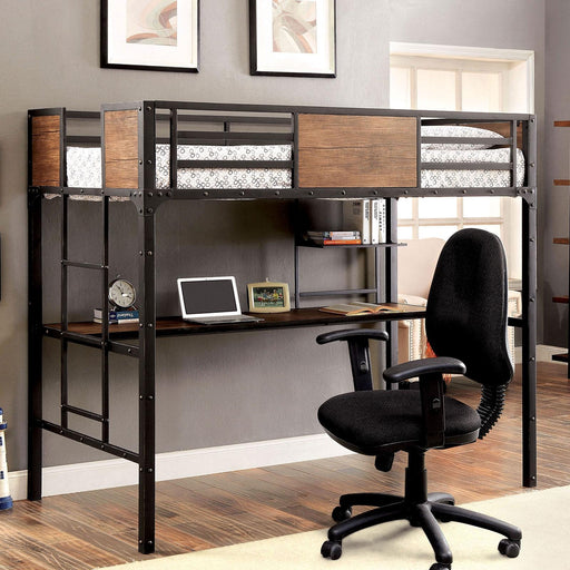 CLAPTON Black Twin Bed w/ Workstation - Furniture Home Store (Hanford, CA)