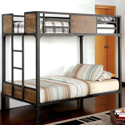 CLAPTON Black Twin/Twin Bunk Bed - Furniture Home Store (Hanford, CA)
