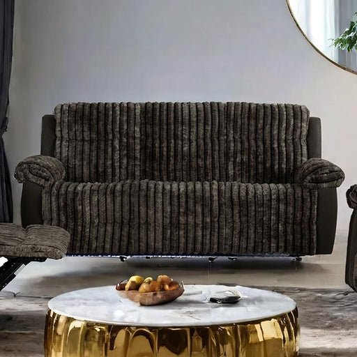 Dionysus Manual Reclining Sofa Brown - Furniture Home Store (Hanford, CA)