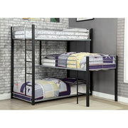 Aubrey Sand Black Twin Triple Decker Bed - Furniture Home Store (Hanford, CA)