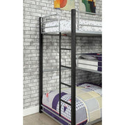 Aubrey Sand Black Twin Triple Decker Bed - Furniture Home Store (Hanford, CA)