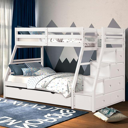 Ellington Twin/Full Bunk Bed White & Espresso - Furniture Home Store (Hanford, CA)
