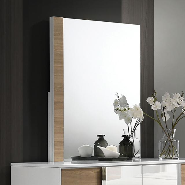 ERLANGEN Mirror, White/Natural - Furniture Home Store (Hanford, CA)