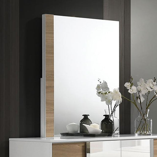 ERLANGEN Mirror, White/Natural - Furniture Home Store (Hanford, CA)