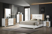 ERLANGEN Cal.King & E.King Bed, White/Natural - Furniture Home Store (Hanford, CA)