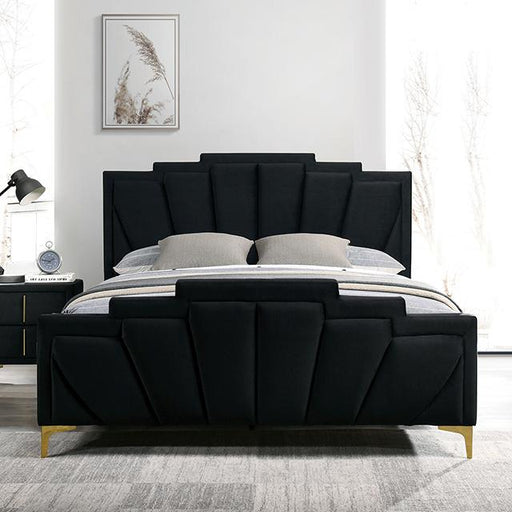 FLORIZEL Cal.King, E.King & Queen Bed, Black & Red - Furniture Home Store (Hanford, CA)
