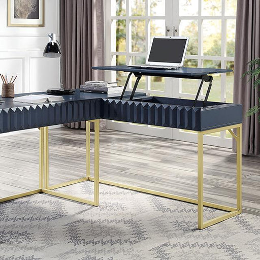 FREIBURG Corner Desk, Antique Blue - Furniture Home Store (Hanford, CA)