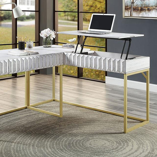 FREIBURG Corner Desk, Antique White - Furniture Home Store (Hanford, CA)