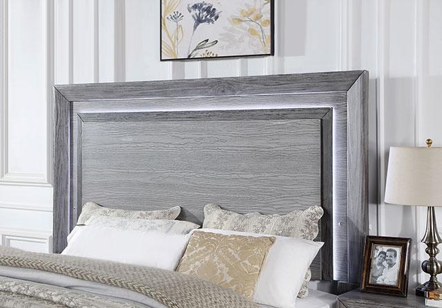 RAIDEN Cal.King, E.King, & Queen Bed, Gray - Furniture Home Store (Hanford, CA)