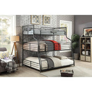 Olga III Sand Black Twin/Full/Queen Bunk Bed - Furniture Home Store (Hanford, CA)