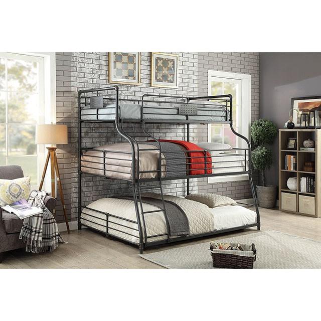 Olga III Sand Black Twin/Full/Queen Bunk Bed - Furniture Home Store (Hanford, CA)
