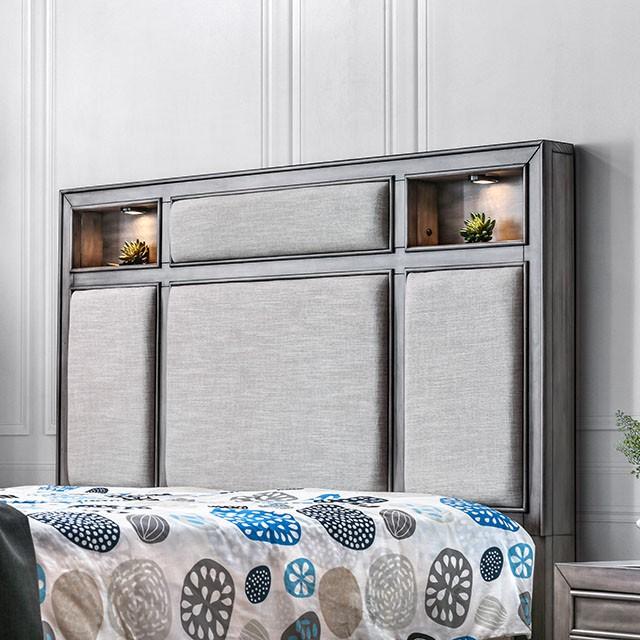 DAPHNE Gray Cal.King, E.King & Queen Bed - Furniture Home Store (Hanford, CA)