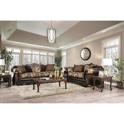 Newdale Brown/Gold Sofa - Furniture Home Store (Hanford, CA)