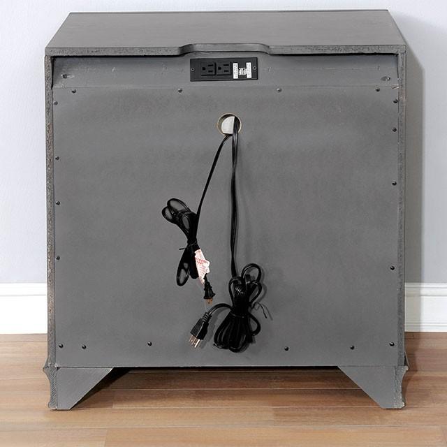 Brandt Gray Night Stand - Furniture Home Store (Hanford, CA)